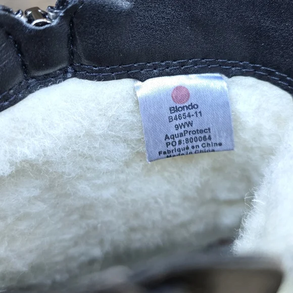 ✨️Blondo NEW Alessa Black Leather, Aqua Protect, Insulated Winter Bootie. 9WW - Picture 13 of 15